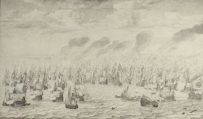 Episode from the First Anglo-Dutch War (1652-54) by Willem van de Velde the Elder